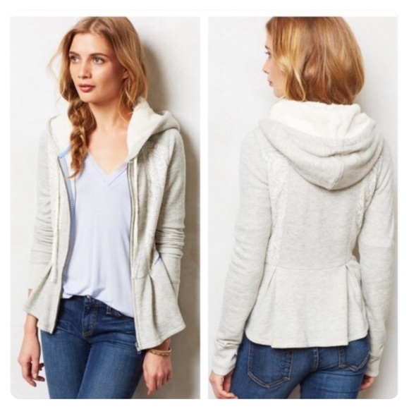 Anthropologie Sweaters - Anthropologie Saturday /Sunday Peplum Zip Jacket